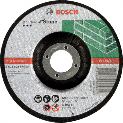 Bosch Rezací kotúč Standard for Stone s prielisom, pr. 125 mm  + DARČEK Delta Plus Zátky do uší 1 pár CONIC001