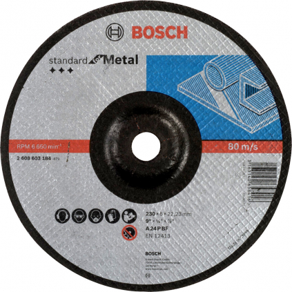 Bosch Obrusovací kotúč Standard for Metal s prielisom, pr. 230 mm  + DARČEK Delta Plus Zátky do uší 1 pár CONIC001