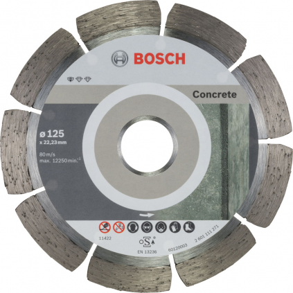 Bosch 10 ks balenie DIA kotúčov Standard for Concrete, 125 mm  + DARČEK Delta Plus Zátky do uší 1 pár CONIC001