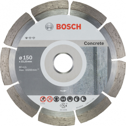 Bosch 10 ks balenie DIA kotúčov Standard for Concrete, 150 mm  + DARČEK Delta Plus Zátky do uší 1 pár CONIC001