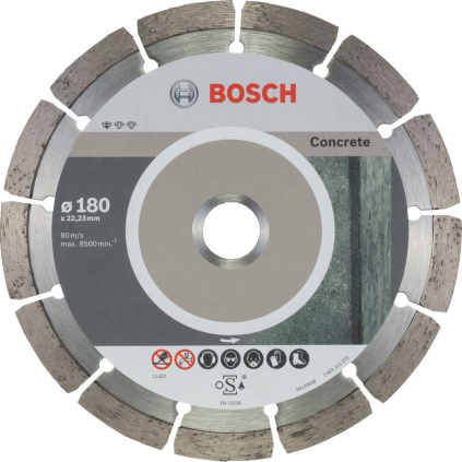 Bosch 10 ks balenie DIA kotúčov Standard for Concrete, 180 mm  + DARČEK Delta Plus Zátky do uší 1 pár CONIC001