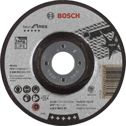 Bosch Obrusovací kotúč Best for Inox, pr. 125 mm  + DARČEK Delta Plus Zátky do uší 1 pár CONIC001