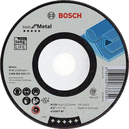 Bosch Obrusovací kotúč Best for Metal, pr. 115 mm  + DARČEK Delta Plus Zátky do uší 1 pár CONIC001