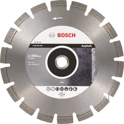 Bosch Diamantový kotúč 300 mm, Best for Asphalt, otvor 25,4 mm  + DARČEK Delta Plus Zátky do uší 1 pár CONIC001