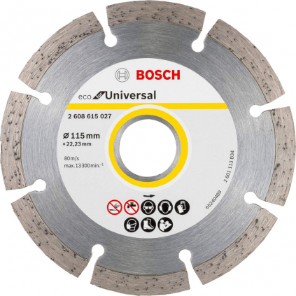 Bosch 10 ks balenie DIA kotúčov Eco for Universal Segmented, 115 mm  + DARČEK Delta Plus Zátky do uší 1 pár CONIC001