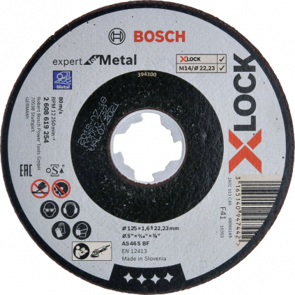 2608619254 Bosch Rezací kotúč X-LOCK Expert for Metal, hr. 1,6 mm, pr. 125 mm 3165140947442 - 