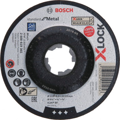 Bosch Brúsny kotúč X-LOCK Standard for Metal, pr. 115 mm