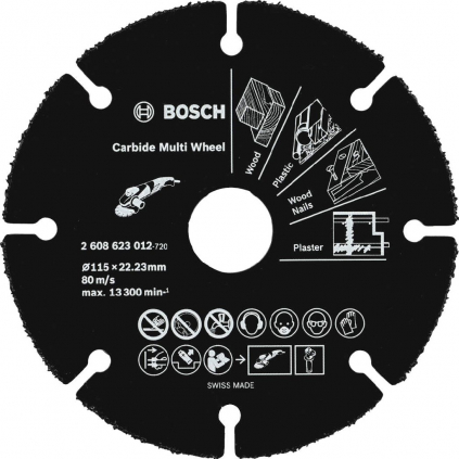 Bosch Viacúčelový kotúč Carbide Multi Wheel, pr. 115 mm  + DARČEK Delta Plus Zátky do uší 1 pár CONIC001