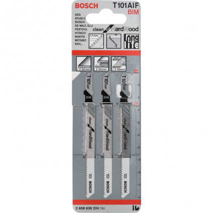 Bosch Pílové listy Clean for Hard Wood T 101 AIF, 3 ks  + DARČEK Delta Plus Zátky do uší 1 pár CONIC001