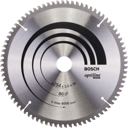2608640437 Bosch Pílový kotúč Optiline Wood, 254 mm, 80 zubov ATB/N, b1 2,5 mm 3165140314466 - 