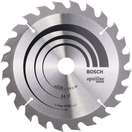 2608640725 Bosch Pílový kotúč Optiline Wood, 235 mm, 24 zubov 3165140194990 - 