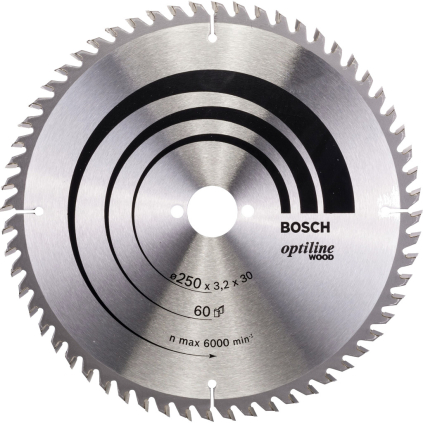 2608640729 Bosch Pílový kotúč Optiline Wood, 250 mm, 60 zubov ATB 3165140195034 - 