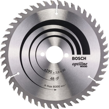 2608641186 Bosch Pílový kotúč Optiline Wood, 190 mm, otvor 30 mm, 48 zubov, b1 2,0 mm 3165140373685 - 