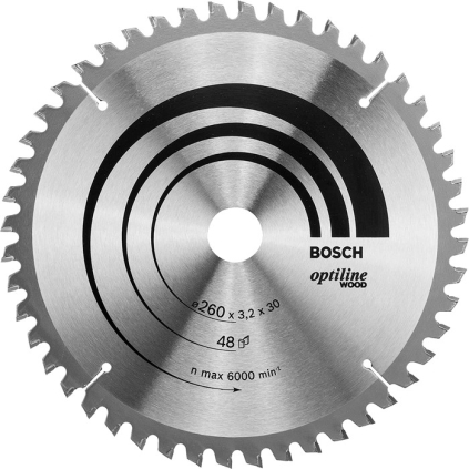 Bosch Pílový kotúč Optiline Wood, 260 mm, 48 zubov  + DARČEK Delta Plus Zátky do uší 1 pár CONIC001