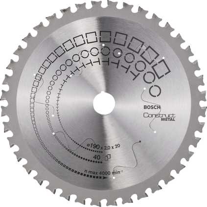 Bosch Pílový kotúč Construct Metal, pr. 190 mm, 40 zubov  + DARČEK Delta Plus Zátky do uší 1 pár CONIC001