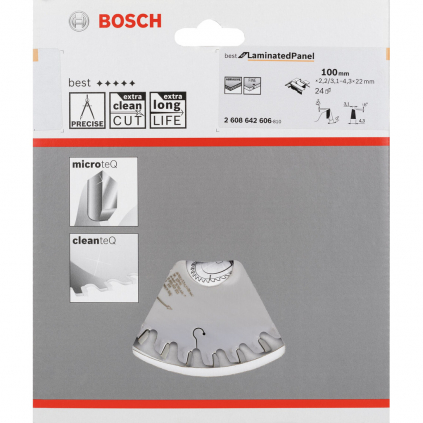 Bosch Kónický predrezávací kotúč Best for Laminated Panel, 100 mm, otvor 22 mm  + DARČEK Delta Plus Zátky do uší 1 pár CONIC001