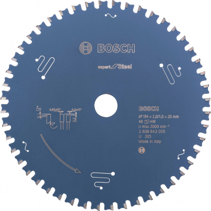 Bosch Pílový kotúč Expert for Steel, pr. 184 mm, 48 zubov  + DARČEK Delta Plus Zátky do uší 1 pár CONIC001