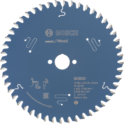 2608644024 Bosch Pílový kotúč Expert for Wood, pr. 165 mm, otvor 20 mm, 48 zubov 3165140795906 - 