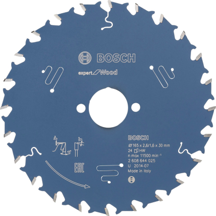 2608644025 Bosch Pílový kotúč Expert for Wood, pr. 165 mm, otvor 30 mm, 24 zubov 3165140795913 - 