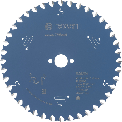 2608644039 Bosch Pílový kotúč Expert for Wood, pr. 184 mm, otvor 20 mm, 40 zubov 3165140796057 - 