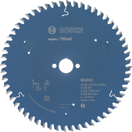 2608644040 Bosch Pílový kotúč Expert for Wood, pr. 184 mm, otvor 20 mm, 56 zubov 3165140796064 - 