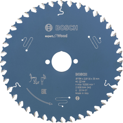 2608644042 Bosch Pílový kotúč Expert for Wood, pr. 184 mm, otvor 30 mm, 40 zubov 3165140796088 - 