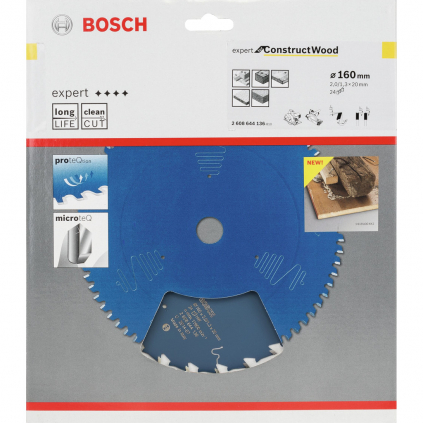 Bosch Pílový kotúč Expert for Construct Wood, pr. 160 mm  + DARČEK Delta Plus Zátky do uší 1 pár CONIC001