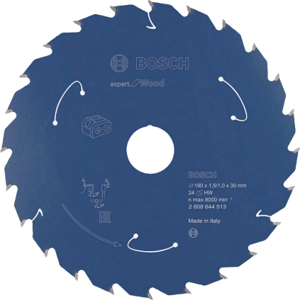 2608644513 Bosch Pílový kotúč tenký Expert for Wood, 190 mm, 24 zubov 3165140957434 - 