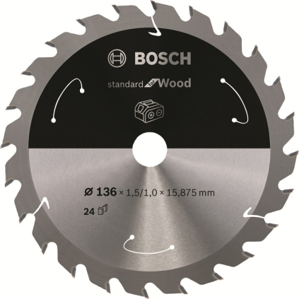 Bosch Pílový kotúč Standard for Wood, 136 mm, otvor 15,875 mm  + DARČEK Delta Plus Zátky do uší 1 pár CONIC001
