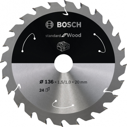 Bosch Pílový kotúč Standard for Wood, 136 mm, otvor 20 mm  + DARČEK Delta Plus Zátky do uší 1 pár CONIC001