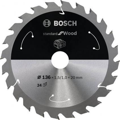 Bosch Pílový kotúč Standard for Wood, 136 mm, otvor 20 mm