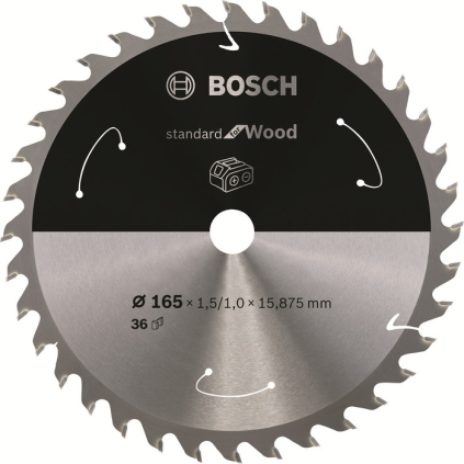 Bosch Pílový kotúč Standard for Wood, 165 mm, otvor 15,875 mm, 36 zubov  + DARČEK Delta Plus Zátky do uší 1 pár CONIC001