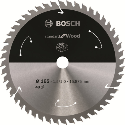 Bosch Pílový kotúč Standard for Wood, 165 mm, otvor 15,875 mm, 48 zubov  + DARČEK Delta Plus Zátky do uší 1 pár CONIC001