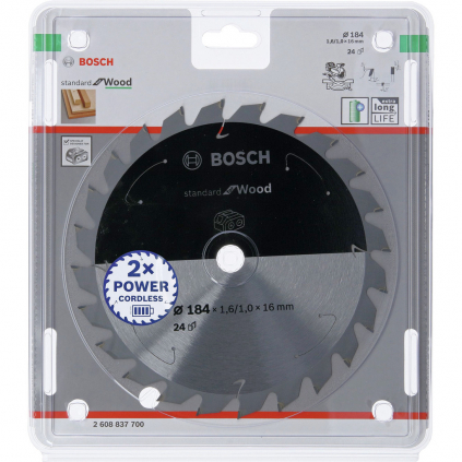 Bosch Pílový kotúč Standard for Wood, 184 mm, 24 zubov  + DARČEK Delta Plus Zátky do uší 1 pár CONIC001