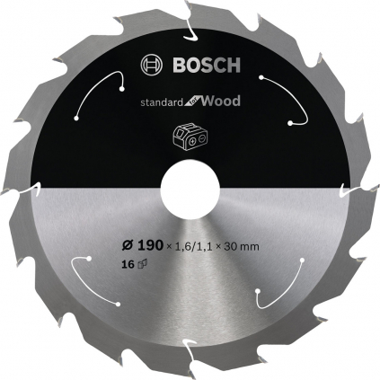 Bosch Pílový kotúč Standard for Wood, 190 mm, otvor 30 mm, 16 zubov  + DARČEK Delta Plus Zátky do uší 1 pár CONIC001