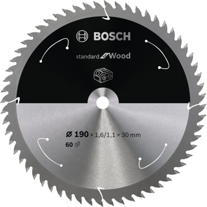 2608837711 Bosch Pílový kotúč Standard for Wood, 190 mm, otvor 30 mm, 60 zubov 3165140958516 - 