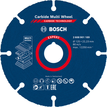 Bosch Viacúčelový kotúč EXPERT Carbide Multi Wheel 125 mm  + DARČEK Delta Plus Zátky do uší 1 pár CONIC001