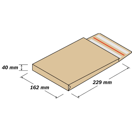 PAOB010 Papierové obálky XS, 162x229x40mm  - 