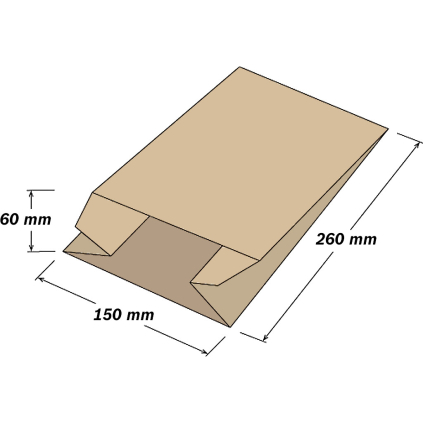 PVVD030 Desiatové papierové vrecká 150x60x260mm  - 