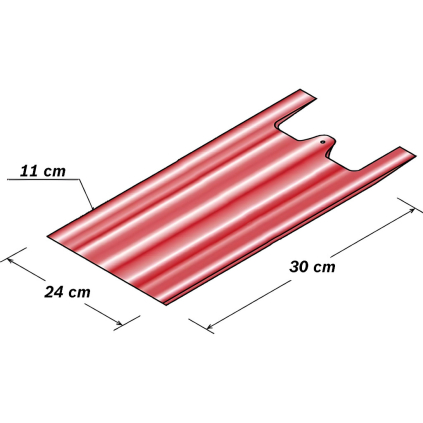 TAHD030 Mikroténové HDPE tašky červenobiele, 24x30cm  - 