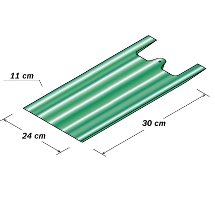 TAHD040 Mikroténové HDPE tašky zelenobiele, 24x30cm  - 