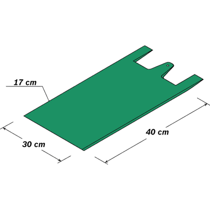 TAHD100 Mikroténové HDPE tašky zelené, 30x40cm  - 