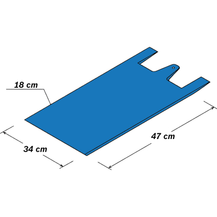 TAHD120 Mikroténové HDPE tašky modré, 34x47cm  - 