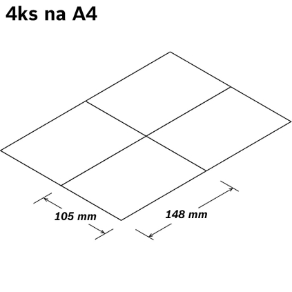ETME030 Samolepiace matné etikety 4ks, 105x148,5mm  - 