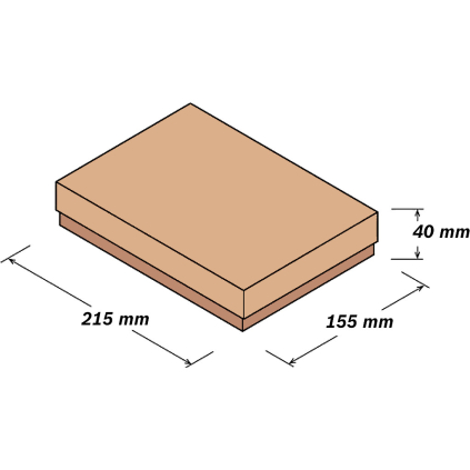 DKVE020 Darčekové krabice hnedé s vekom 215x155x40mm  - 
