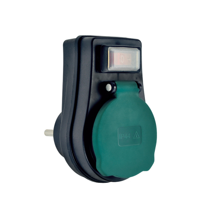 P98 Solight zásuvka priebežná IP44, 16A, čierna, vypínač 8592718015503 - 3