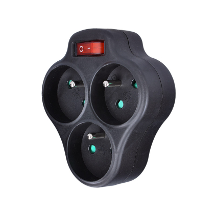 P99B Solight rozbočovač, 3 x 10A, čierny, vypínač 8592718020378 - 1
