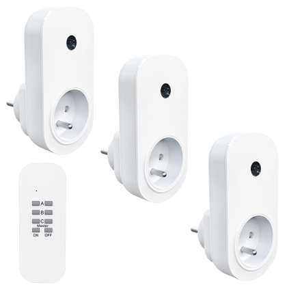 DY09 Solight diaľkovo ovládané zásuvky set 3 + 1, 3 zásuvky, 1 ovládač 8592718022570 - 1