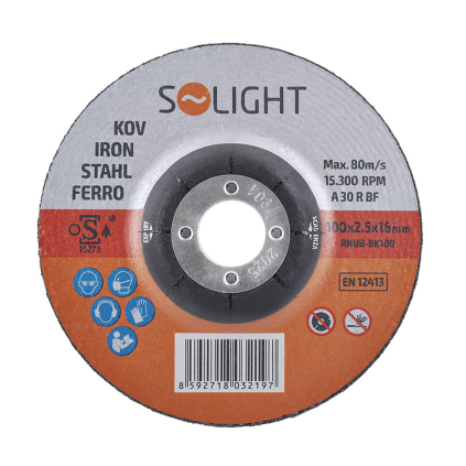RNUB-BK100 Solight kotúč brusný na oceľ 100 x 2,5 x 16 mm 8592718032197 - 1