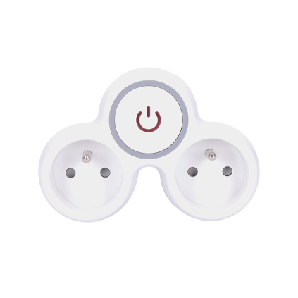 P105 Solight rozbočovač, 2x 10A, biely-sivý, vypínač 8592718026943 - 1